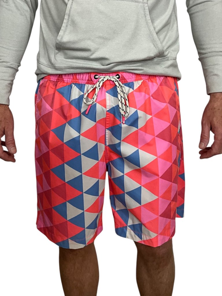 Psycho Bunny Alexander Varsity Swim Trunk Swimwear L Pink